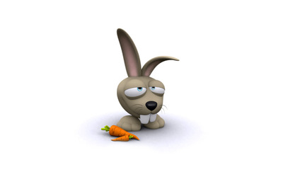 Rabbit with a carrot Wallpaper