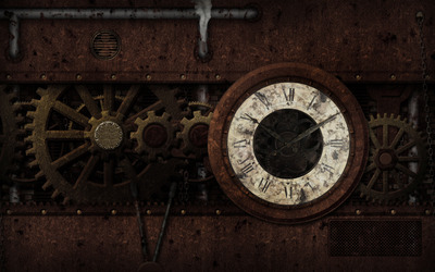 Steampunk clock wallpaper