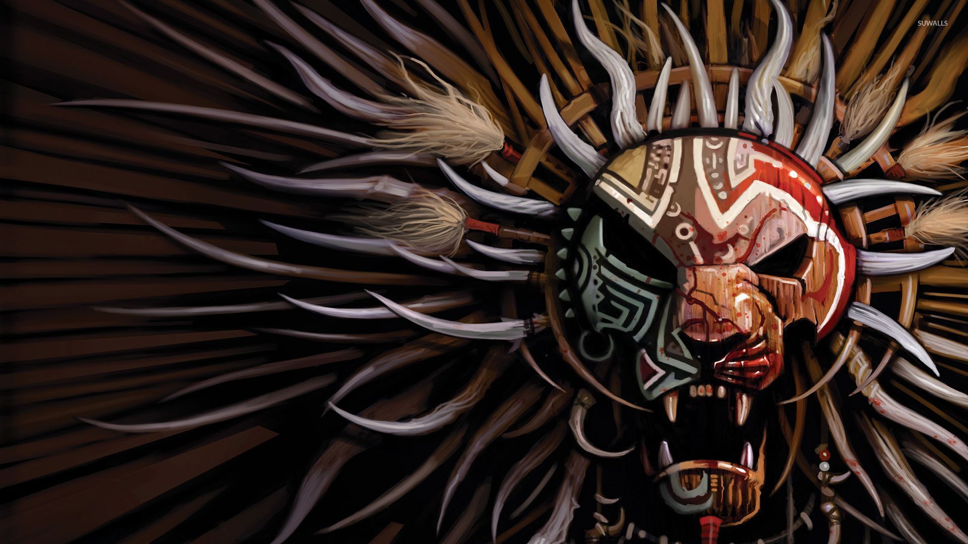 Tribal Mask Wallpaper Digital Art Wallpapers