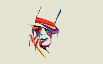 Woman with a hat wallpaper