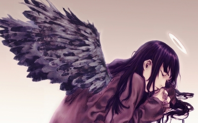 Angel with black wings Wallpaper