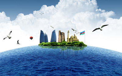 Baku as an island Wallpaper