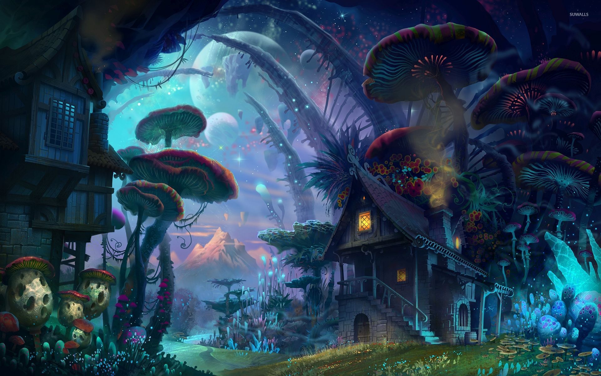 Fantasy Mushroom Wallpaper - D-DUSIA