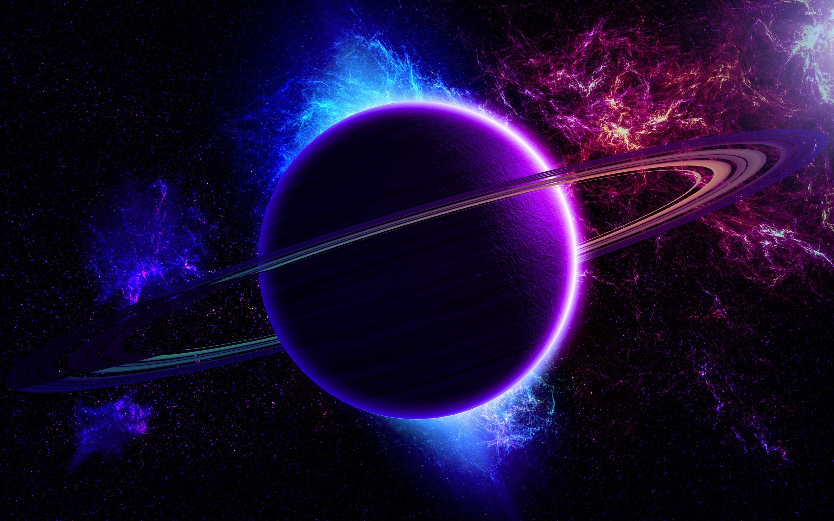 Grab an end, pull hard and make a wish ; Atom Blue-and-purple-planet-24763-2880x1800