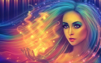 Colorful haired girl wallpaper 1920x1200 jpg