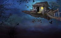 Haunted floating house wallpaper 2560x1600 jpg