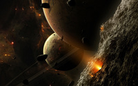 Meteors and Planets wallpaper 1920x1200 jpg