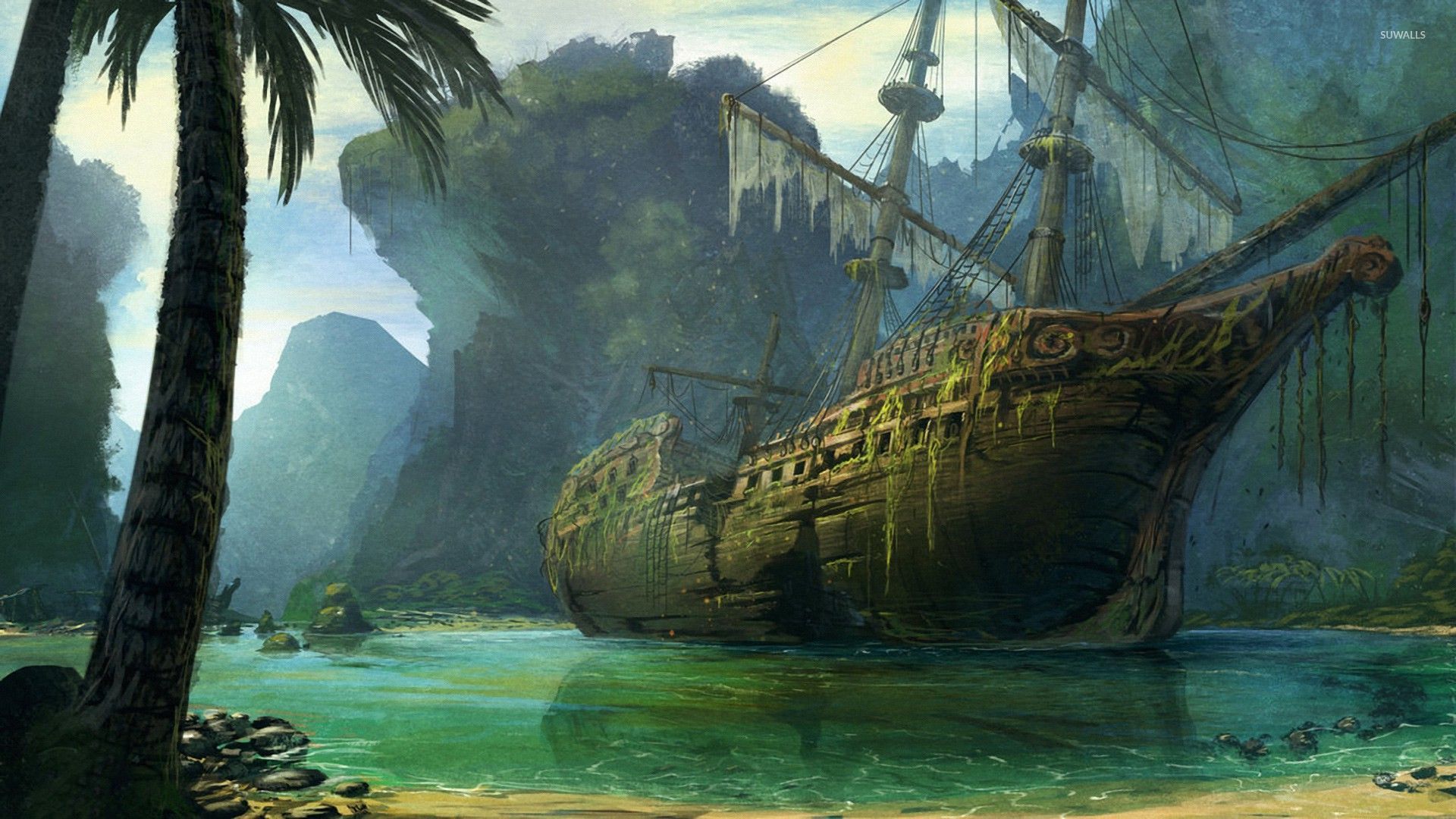 Pirate Ship Desktop Wallpaperwallpaper Pirates Caribbean Hd Wallpapers  1920x1200px : Wallpapers13.com