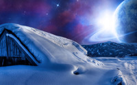 Planet in the sky during a winter night wallpaper 1920x1080 jpg