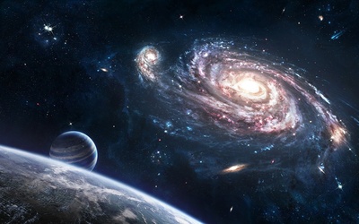 Planets and galaxy wallpaper