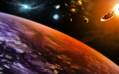 Planets hit by asteroids [3] wallpaper - Fantasy wallpapers - #12504