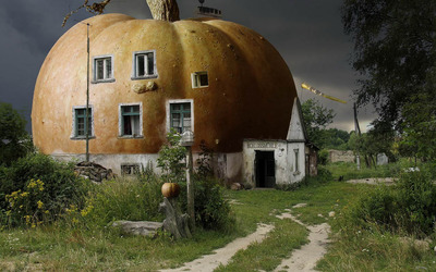 Pumpkin house wallpaper
