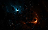 Red & Blue vortices in space wallpaper 2560x1600 jpg