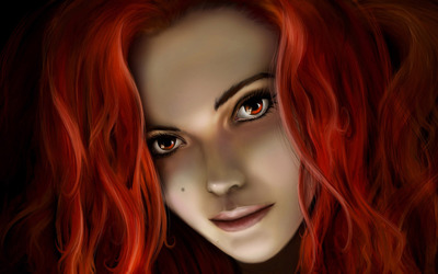 Red haired girl wallpaper