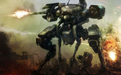 Robot in war wallpaper