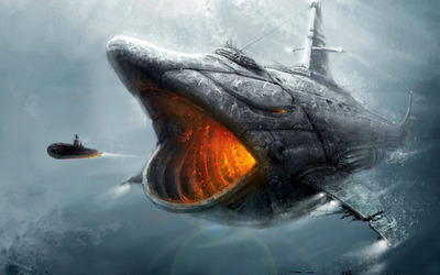 Shark submarine wallpaper