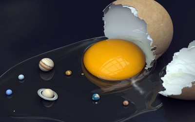 Solar System in an egg wallpaper