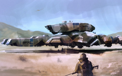 Soldiers heading to the hovercraft wallpaper