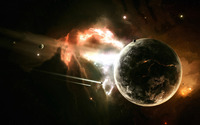 Spaceships and planets wallpaper 1920x1200 jpg