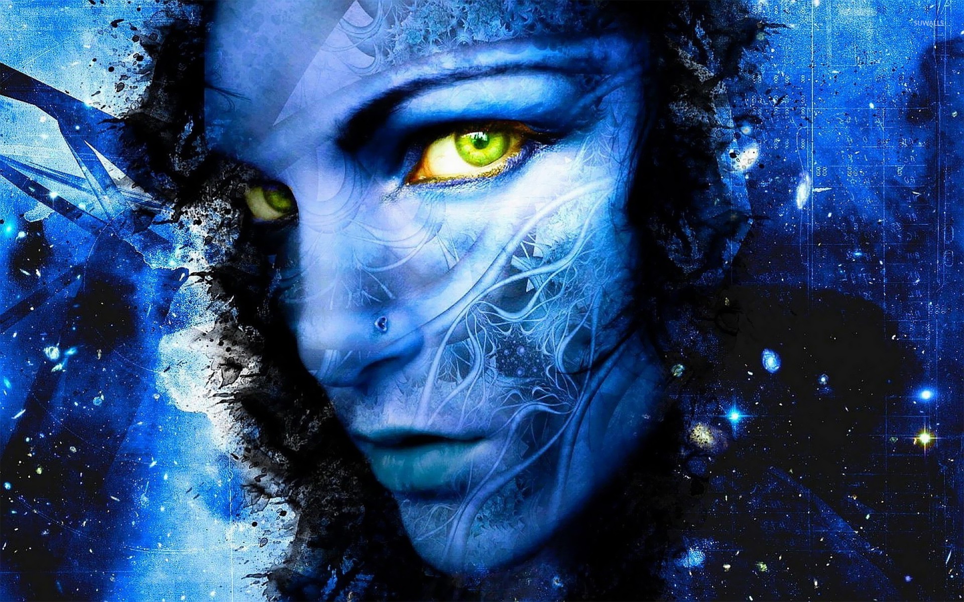 HD wallpaper Blue Face artistic abstract girl 3d 3d and abstract   Wallpaper Flare