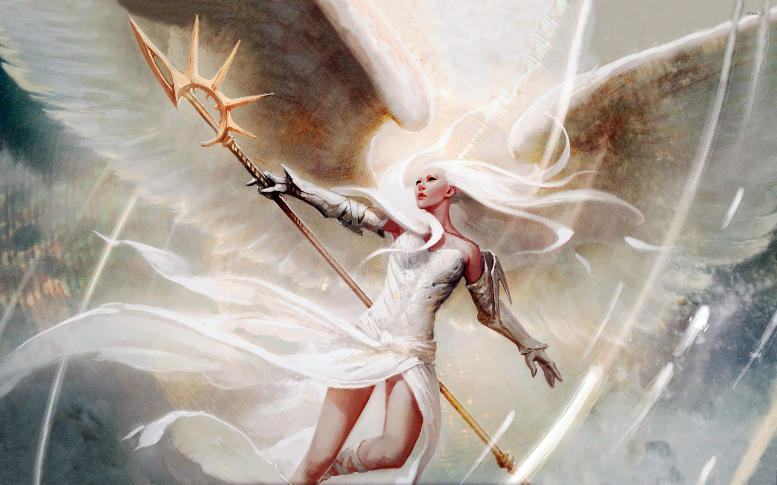 Female Warrior Angel Art Wallpaper