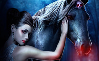 Woman with her horse wallpaper 1920x1080 jpg