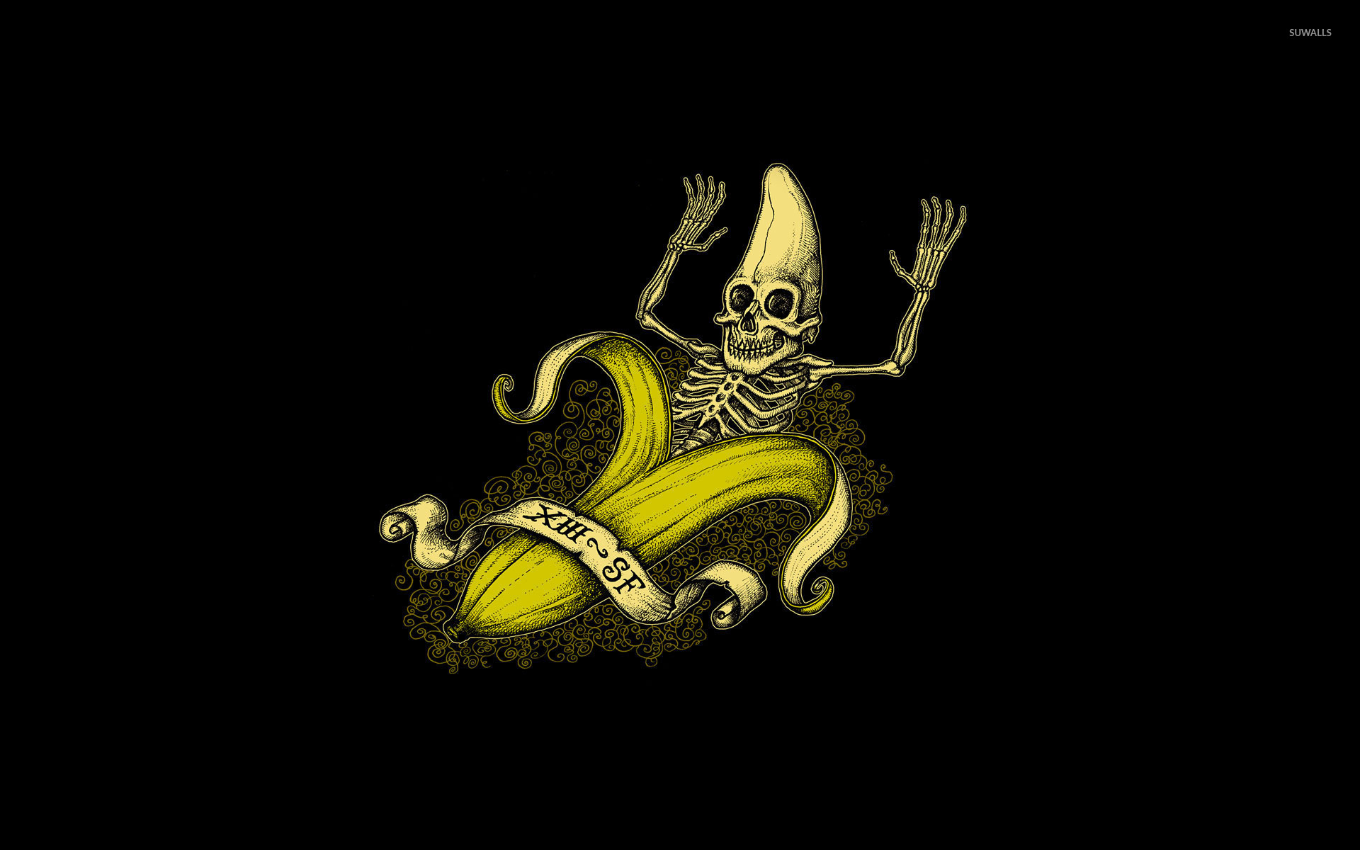 Banana skeleton wallpaper - Funny