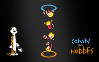 Calvin and Hobbes Portal crossover wallpaper 1920x1080 jpg