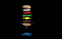 Cheeseburger on a trampoline wallpaper 1920x1200 jpg