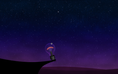 Light bulb watching the stars in the sky wallpaper