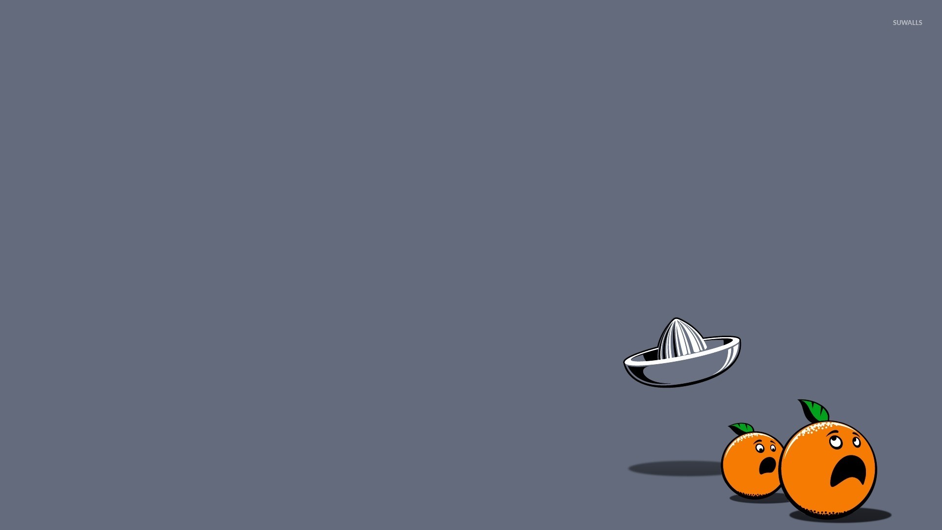 Oranges running from the squeezer wallpaper - Funny wallpapers - #49483