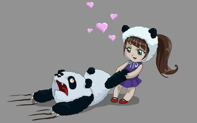 Panda love wallpaper