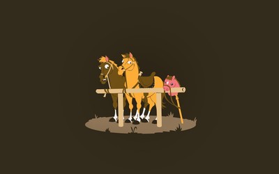 Real and toy horses Wallpaper
