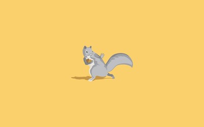 Squirrel with a nut wallpaper