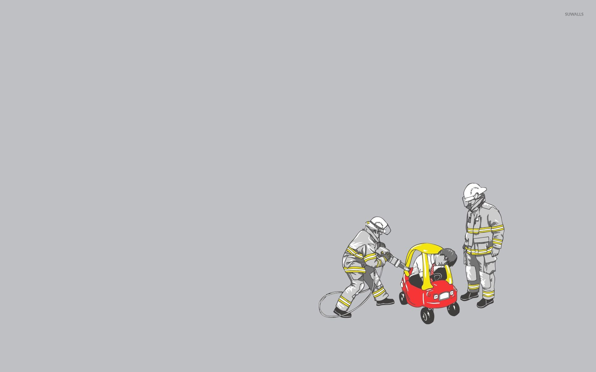 Stuck in a toy car wallpaper - Funny