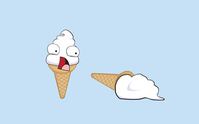 Tipped Ice cream cone wallpaper