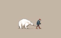Walking a polar bear wallpaper 1920x1200 jpg