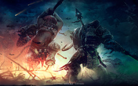 Warrior fighting a monster in  The Godlike wallpaper 1920x1080 jpg