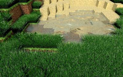 Beautiful garden in Minecraft wallpaper