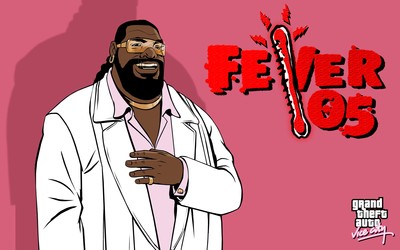 Music producer in front of Fever 105 radio station logo Wallpaper