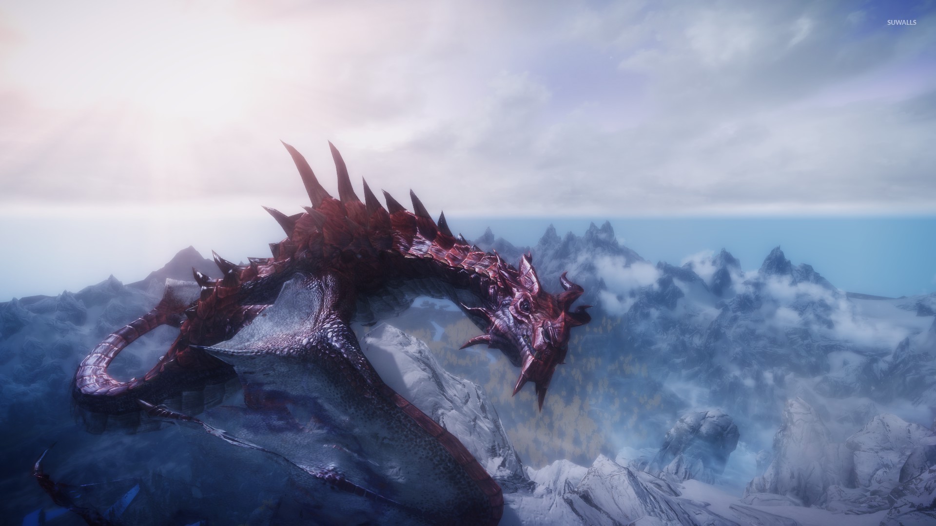 Red Dragon In The Elder Scrolls V Skyrim Wallpaper Game Wallpapers 531