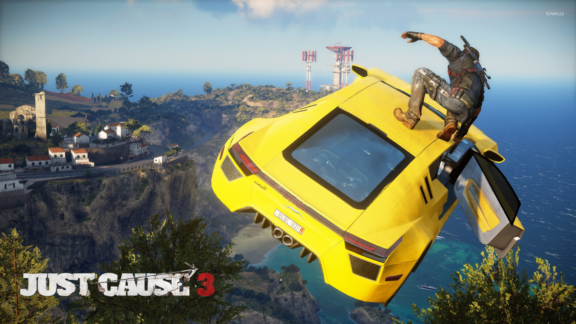 Rico Rodriguez on the top of a car - Just Cause 3 wallpaper - Game  wallpapers - #49964