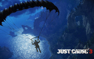 Skydiving over the rocky coast - Just Cause 3 Wallpaper