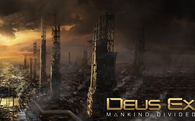 Sunset above the city in Deus Ex: Mankind Divided Wallpaper