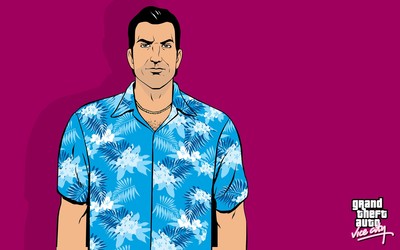 Tommy Vercetti with a blue hawaiian shirt wallpaper