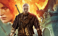 Triss Merigold and Geralt - The Witcher 2 wallpaper 1920x1200 jpg