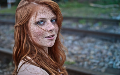 Freckled redhead wallpaper