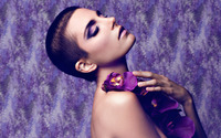Girl with purple make up wallpaper 1920x1200 jpg