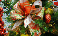 Beautiful bow in the Christmas tree wallpaper 1920x1200 jpg