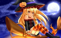 Blonde witch on a broom wallpaper 2560x1600 jpg